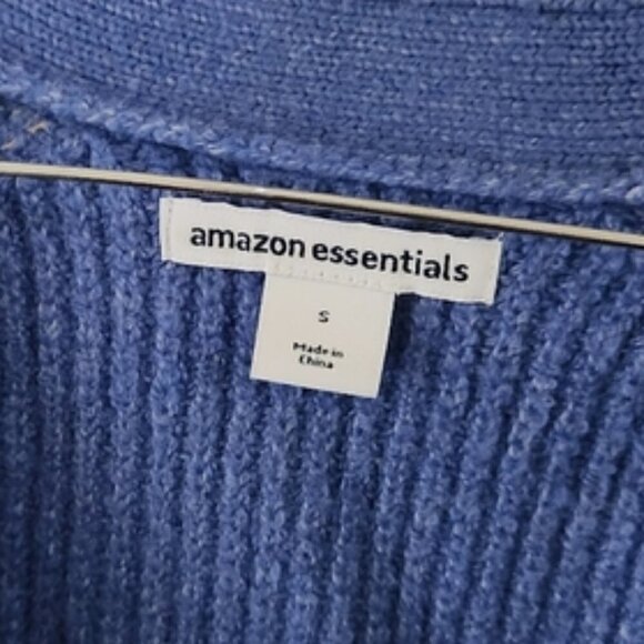 Women's New Blue Ribbed Button Down Cardigan - Picture 3 of 3